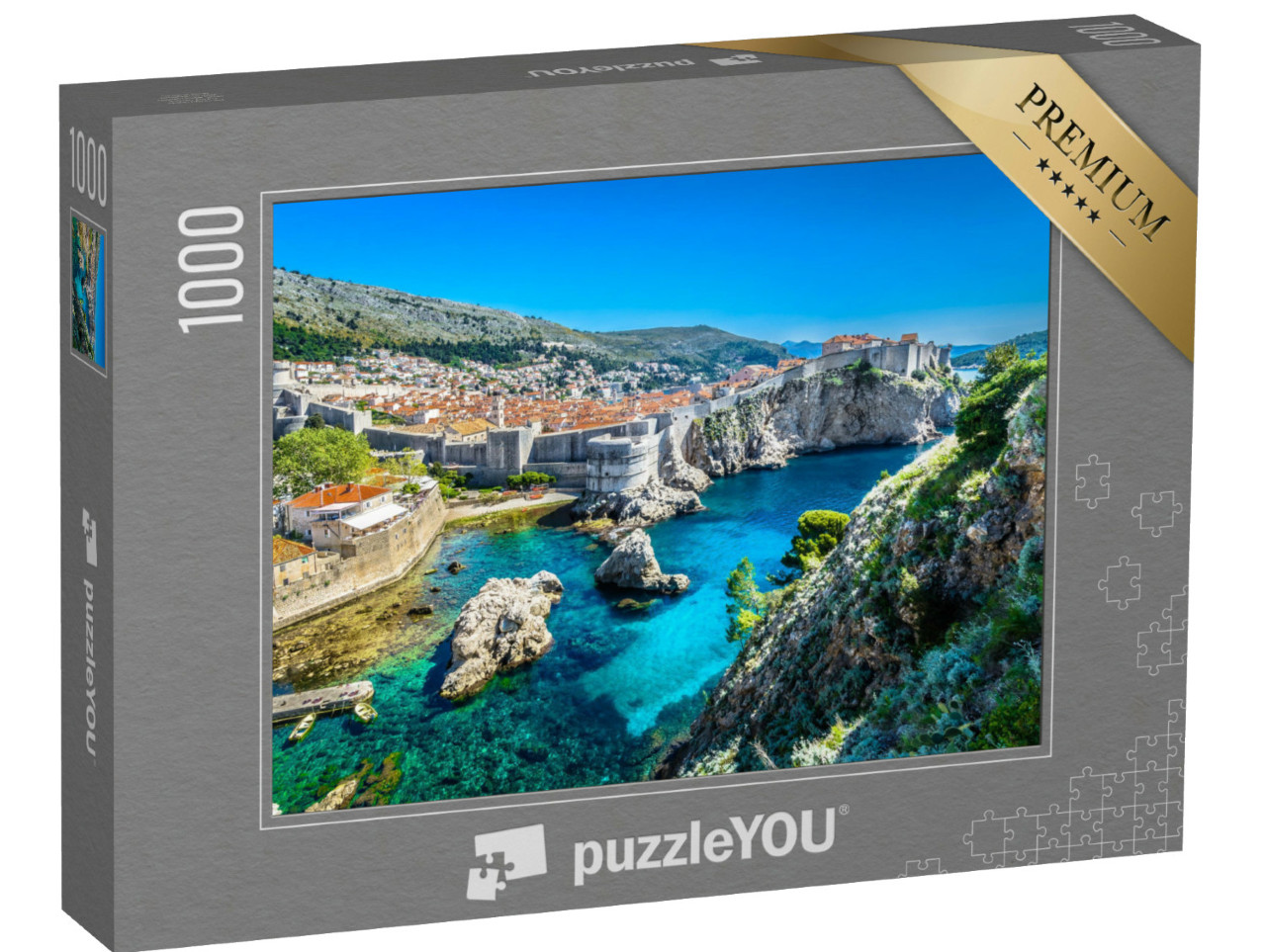 Puzzle 1000 Teile „Luft-Panoramablick auf Dubrovnik, Adria, Kroatien, Europa“