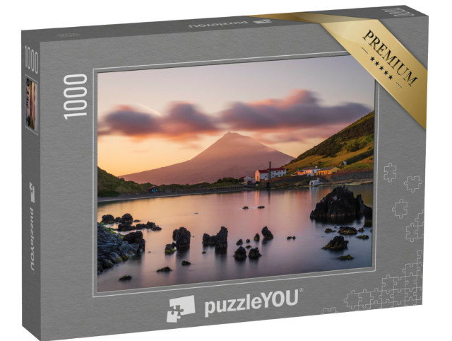 Puzzle 1000 Teile „Bunter Sonnenaufgang in Horta, Azoren, Portugal“