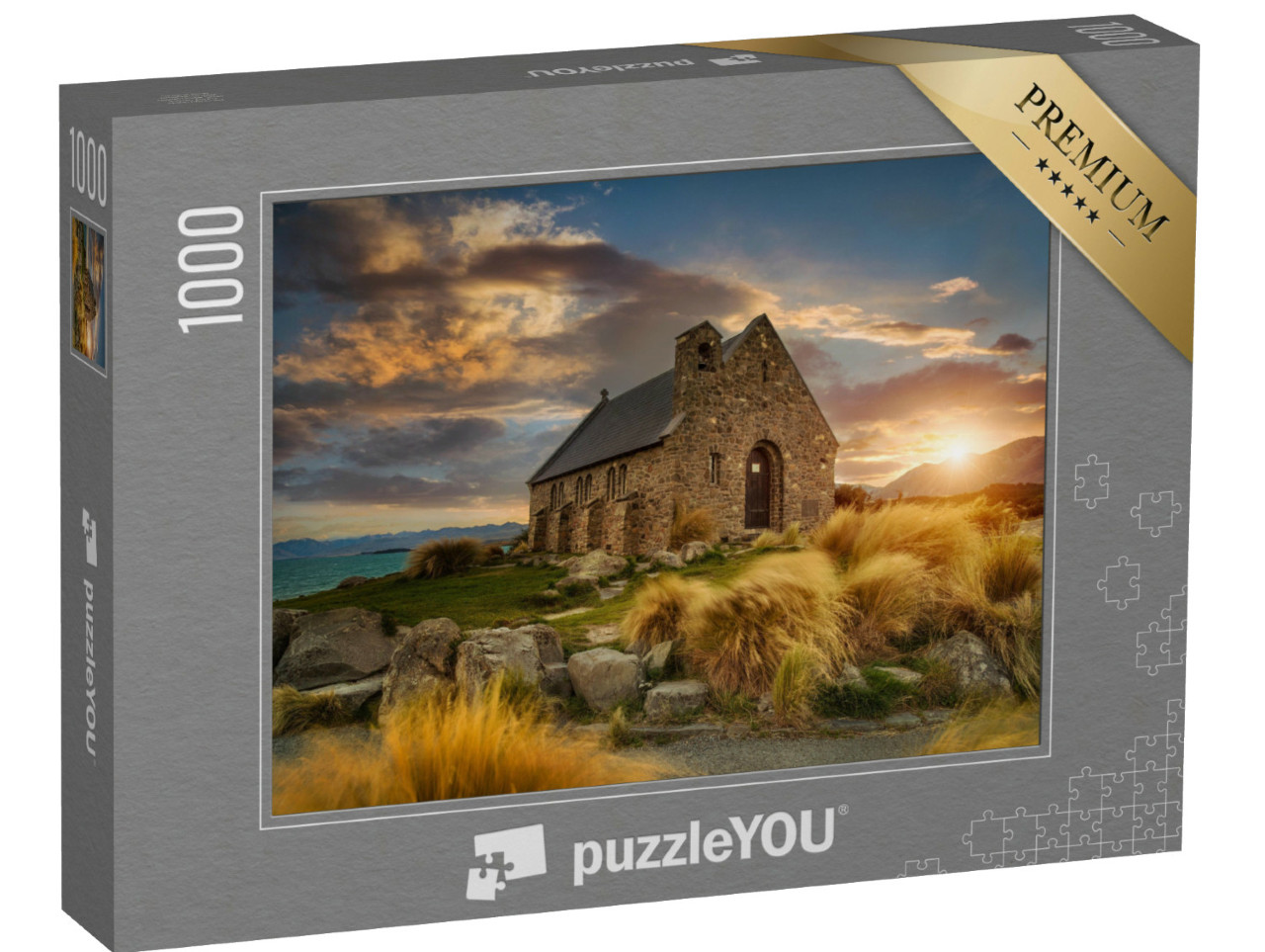 Puzzle 1000 Teile „Naturschauspiel an der Church of good Shepherd, Neuseeland“