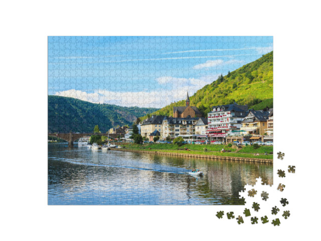 Puzzle 1000 Teile „Schöner Blick auf die Weinstadt Cochem an der Mosel in Deutschland“