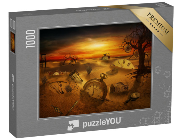 Puzzle 1000 Teile „Verschiedene Arten von Uhren stecken im Sand “