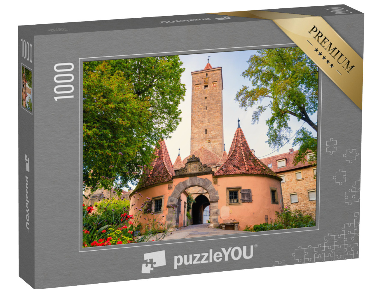 Puzzle 1000 Teile „Das Burgtor von Rothenburg ob der Tauber, Bayern“