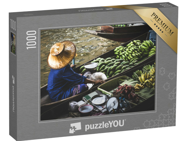 Puzzle 1000 Teile „Exotisch: der schwimmende Markt Damnoen Saduak“