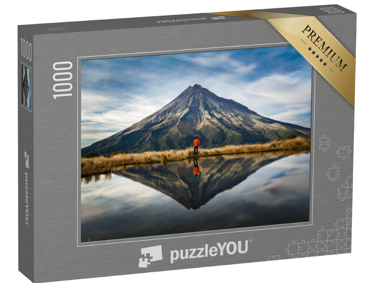 Puzzle 1000 Teile „Bergsteiger am Vulkan Taranaki, Neuseeland“