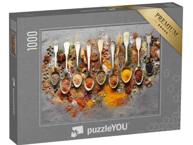 Puzzle 1000 Teile „Gewürzpulver auf Graupappe“