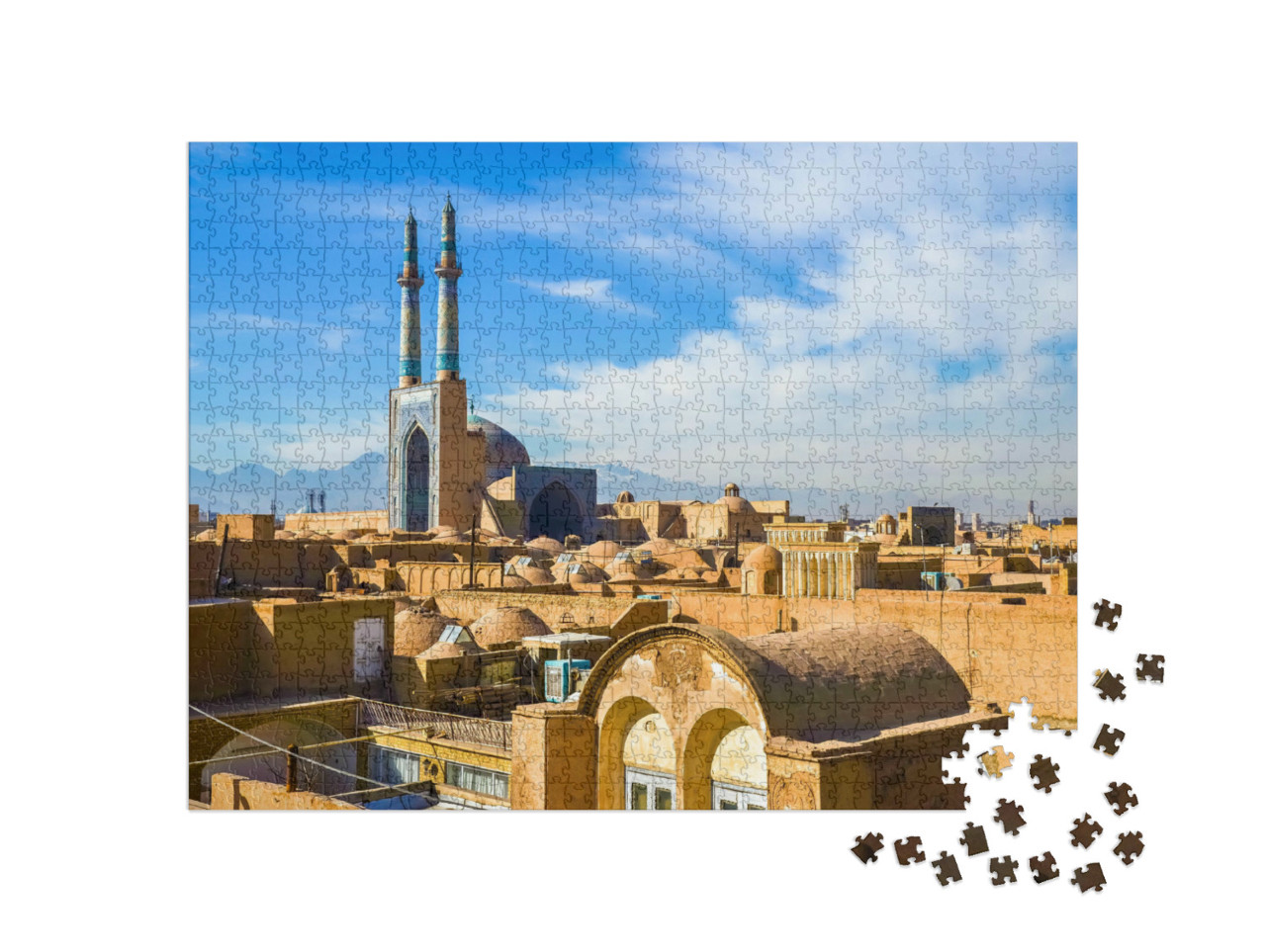 Puzzle 1000 Teile „Blick auf das historische Zentrum von Yazd, Iran“