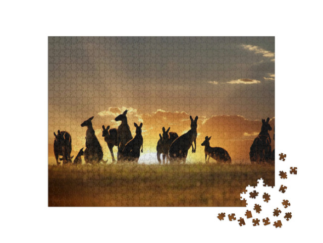 Puzzle 1000 Teile „Kängurus im australische Outback“