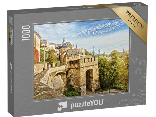 Puzzle 1000 Teile „Stadtkern von Luxemburg, malerische Ansicht“