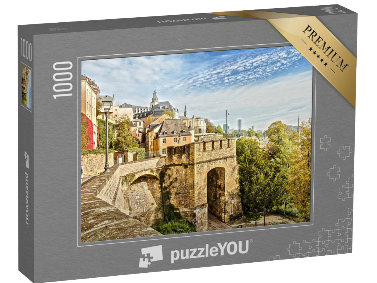 Puzzle 1000 Teile „Stadtkern von Luxemburg, malerische Ansicht“
