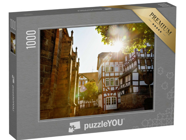 Puzzle 1000 Teile „Wunderschöne Fachwerkhäuser in der Altstadt von Marburg“