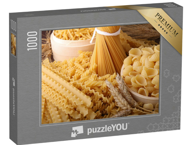 Puzzle 1000 Teile „Eine Auswahl von leckeren Nudeln“