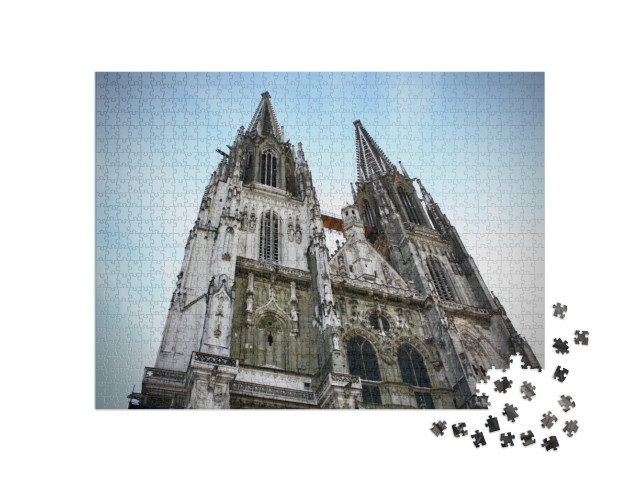 Puzzle 1000 Teile „Fassade des Regensburger Doms, Regensburg, Deutschland“