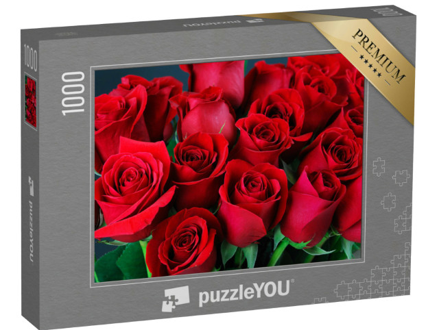 Puzzle 1000 Teile „Ein Strauß von roten Rosen“