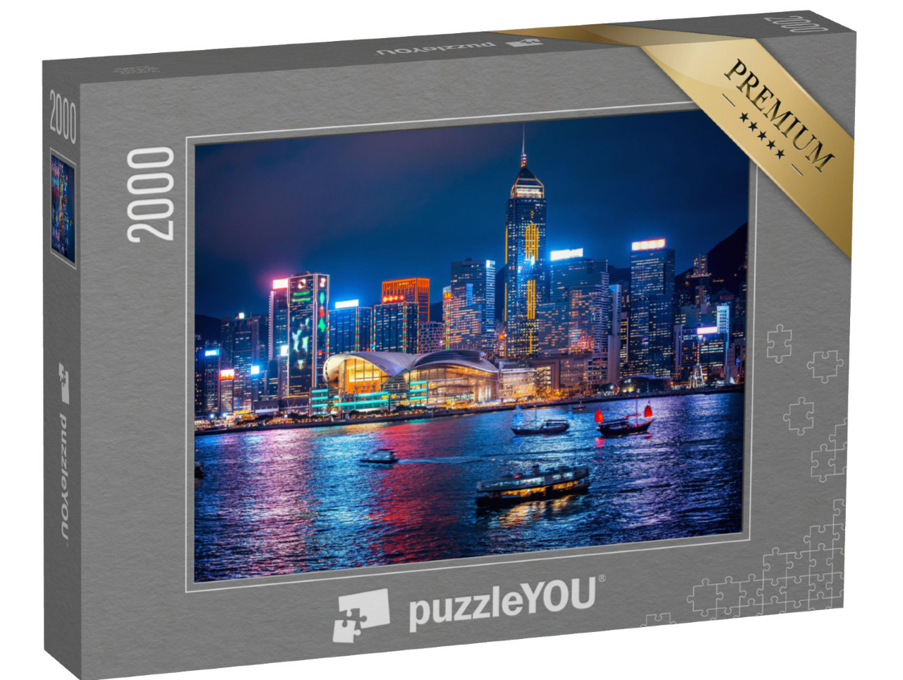 Puzzle 2000 Teile „Hongkong bei Nacht“