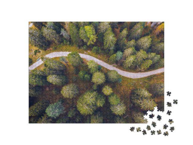 Puzzle 1000 Teile „Luftaufnahme Wanderweg“