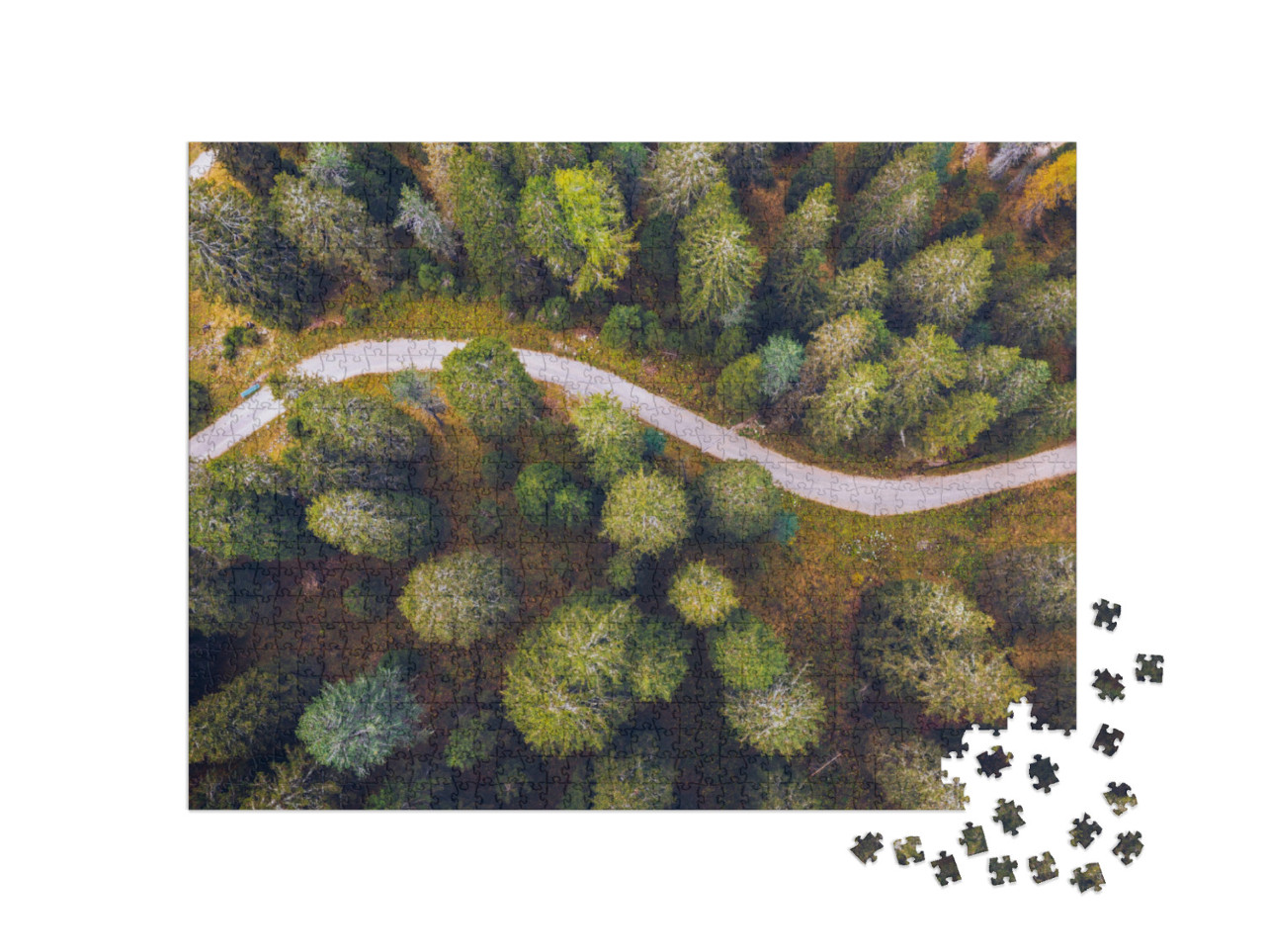 Puzzle 1000 Teile „Luftaufnahme Wanderweg“
