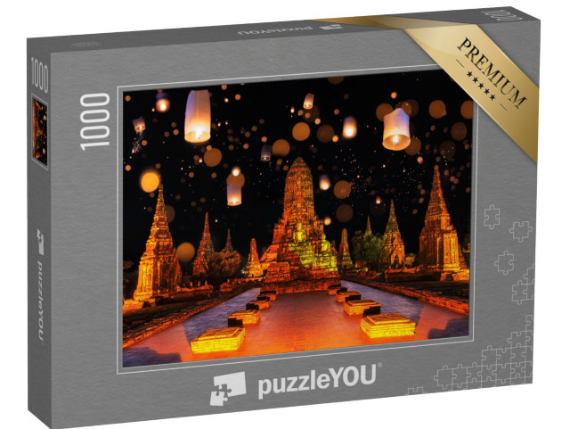 Puzzle 1000 Teile „Lichterfest in Ayutthaya, Thailand“