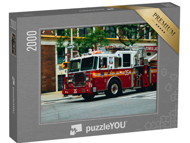 Puzzle 2000 Teile „Feuerwehrauto in New York City“