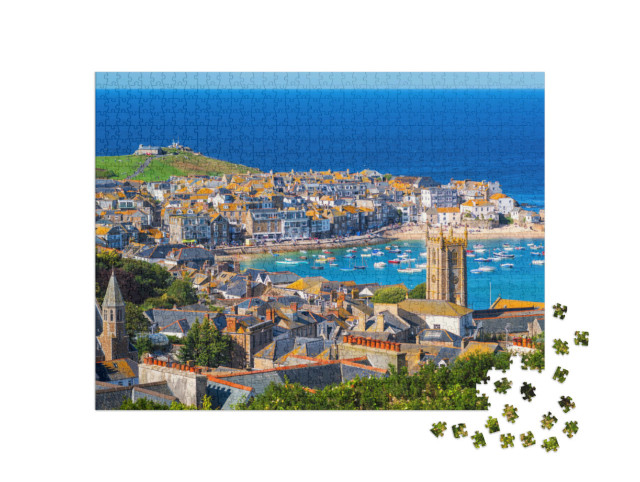 Puzzle 1000 Teile „Malerischer Hafen von St. Ives, Cornwall, England“