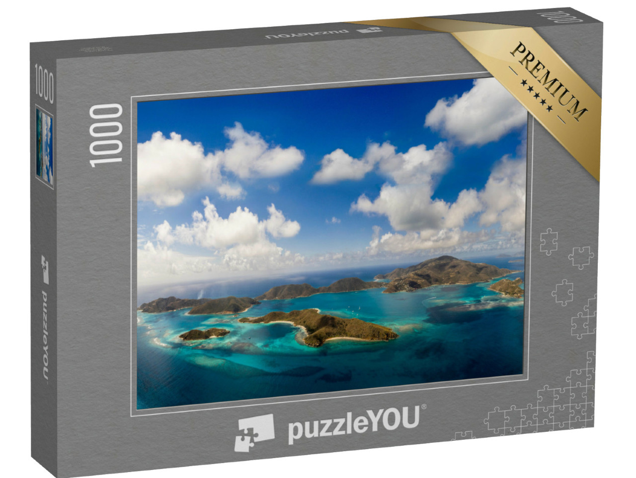 Puzzle 1000 Teile „Luftaufnahme der tropischen Britischen Jungferninseln“
