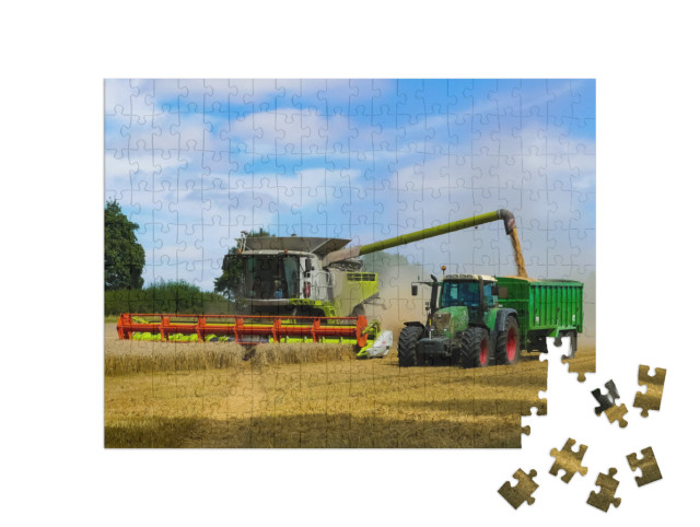 Puzzle 200 Teile „Traktor mit Anhänger, Oxfordshire“
