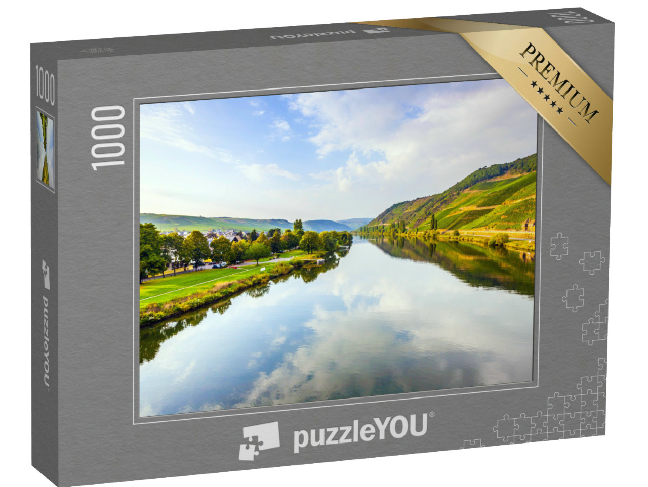 Puzzle 1000 Teile „Weinberge an den Hügeln des romantischen Moselufers“