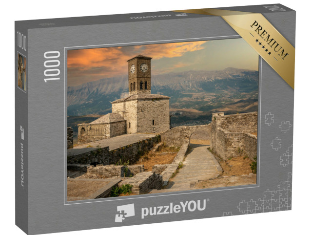 Puzzle 1000 Teile „Uhrenturm und Festung in Gjirokaster, Albanien“