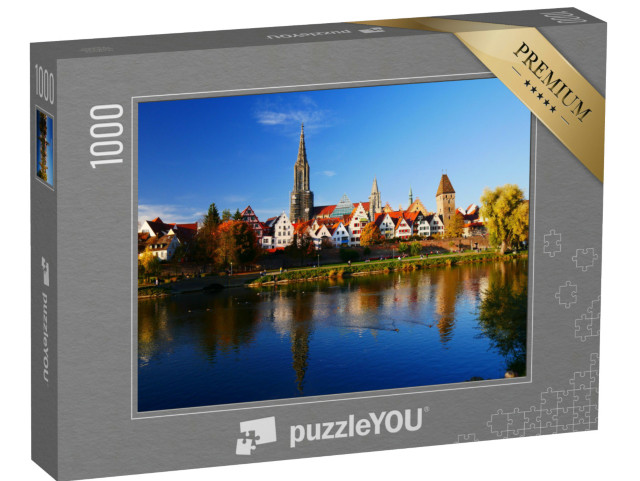 Puzzle 1000 Teile „Blick auf die Altstadt der Donaustadt Ulm“