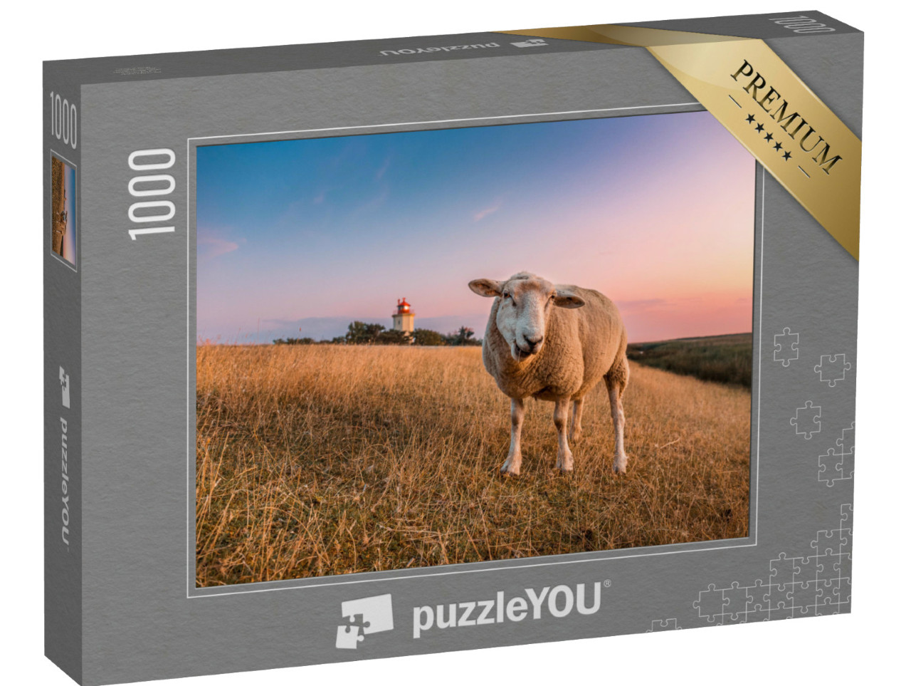 Puzzle 1000 Teile „Leuchtturm von Westermarkelsdorf auf der Insel Fehmarn, Deutschland“