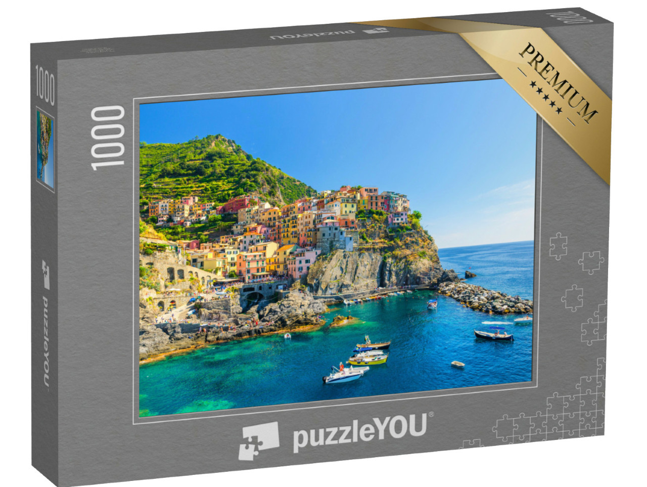 Puzzle 1000 Teile „Manarola traditionelles typisch italienisches Dorf im Nationalpark Cinque Terre“