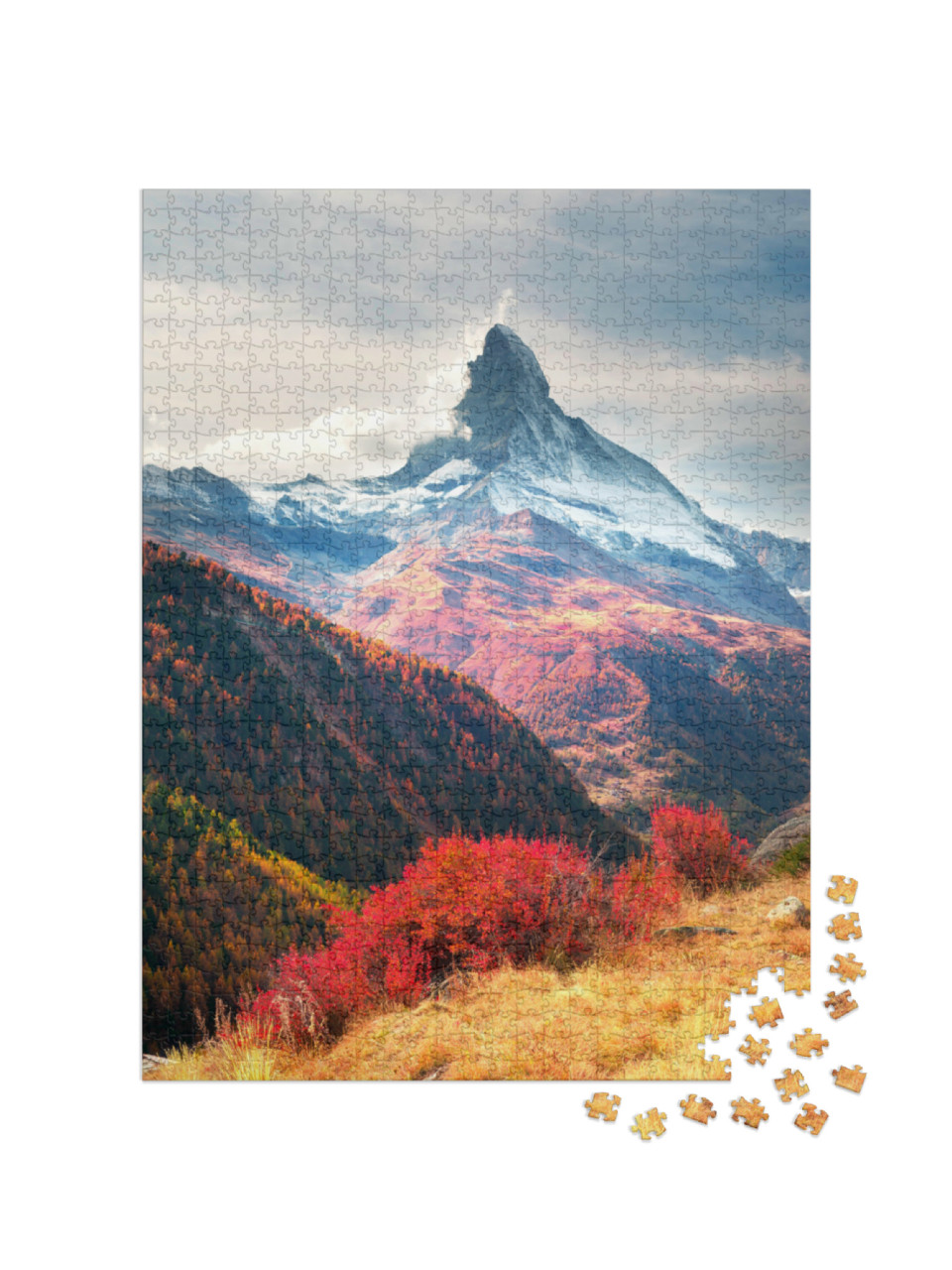 Puzzle 1000 Teile „Matterhorngipfel im Herbst, Schweiz“