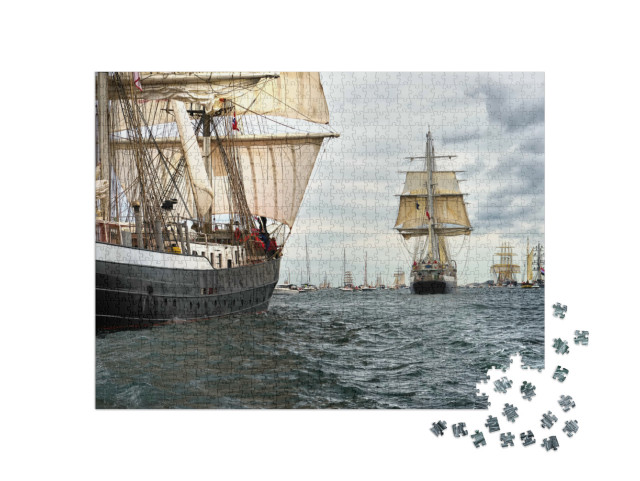 Puzzle 1000 Teile „Beeindruckende Segelschiff-Regatta“
