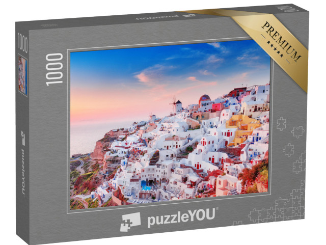 Puzzle 1000 Teile „Blick auf Oia mit griechischen Häusern, Santorin, Griechenland“