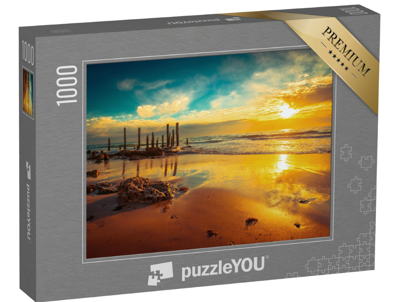 Puzzle 1000 Teile „Strand von Port Willunga im Sonnenuntergang, Südaustralien“
