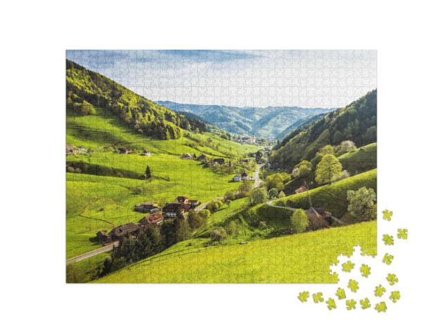 Puzzle 1000 Teile „Panorama aus dem Münstertal im Herbst, Schwarzwald“