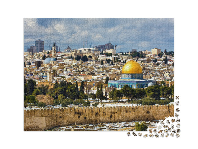 Puzzle 2000 Teile „ Jerusalem im Schnee“