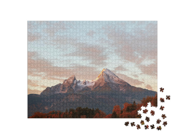 Puzzle 1000 Teile „Watzmann im herbstlichen Abendlicht, Deutschland“