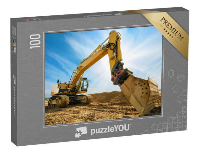 Puzzle 100 Teile „Großer Bagger auf neuer Baustelle “