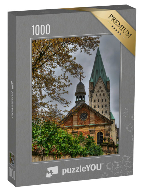 Puzzle 1000 Teile „Stadt Paderborn und der Fluss Pader“