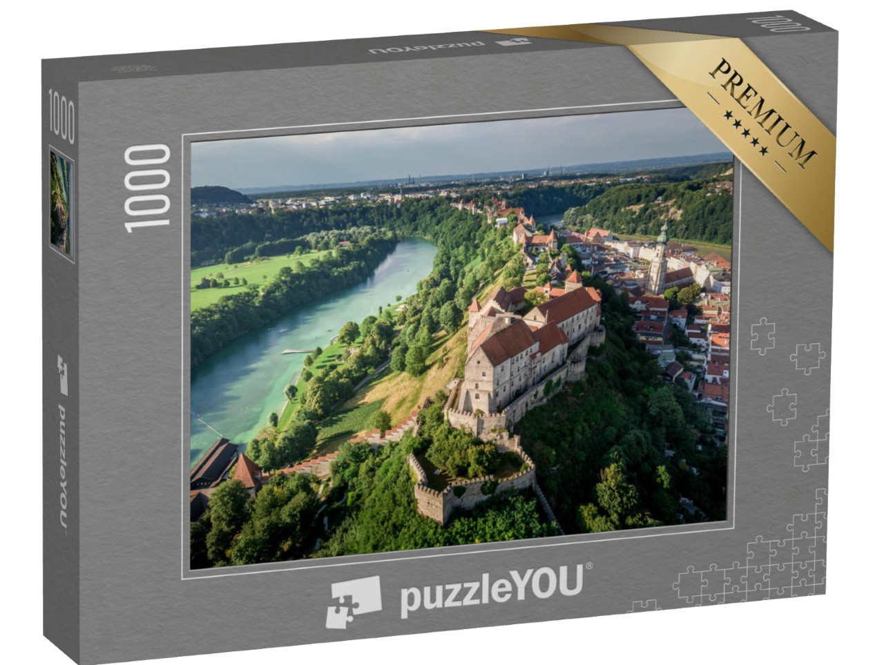 Puzzle 1000 Teile „Burghausen mit längster Burg der Welt“