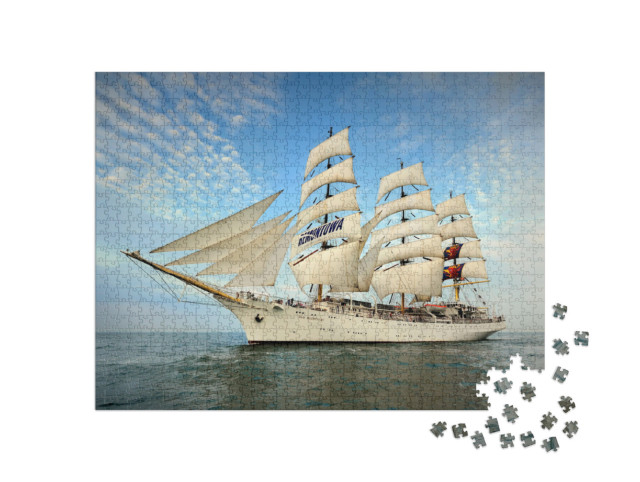 Puzzle 1000 Teile „Dreimaster-Segelschiff unter vollen Segeln“