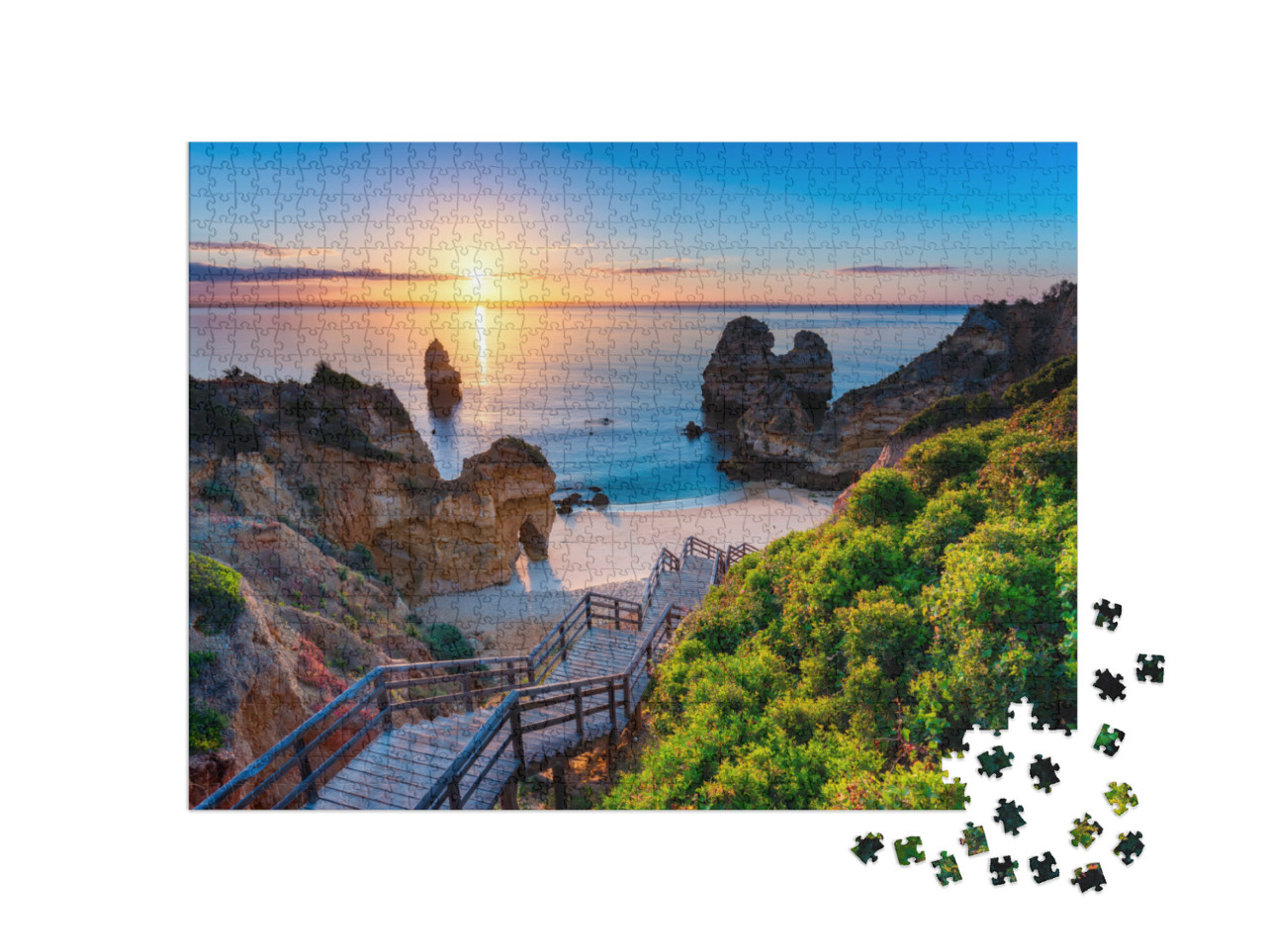 Puzzle 1000 Teile „Weg zum Camilo Strand an der Algarve, Portugal“