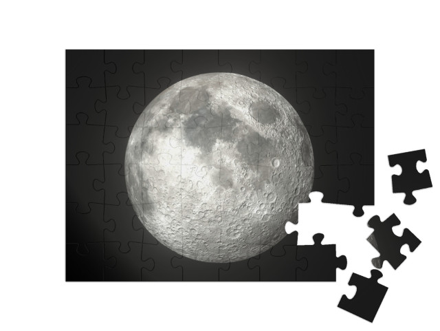 Puzzle 48 Teile „Der leuchtende Mond im Weltall“