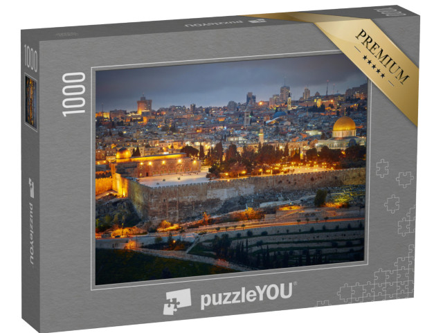 Puzzle 1000 Teile „Abendlicher Blick auf die Altstadt von Jerusalem. Israel“