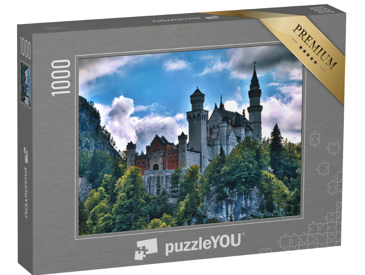 Puzzle 1000 Teile „Majestätisch: Schloss Neuschwanstein im Allgäu“