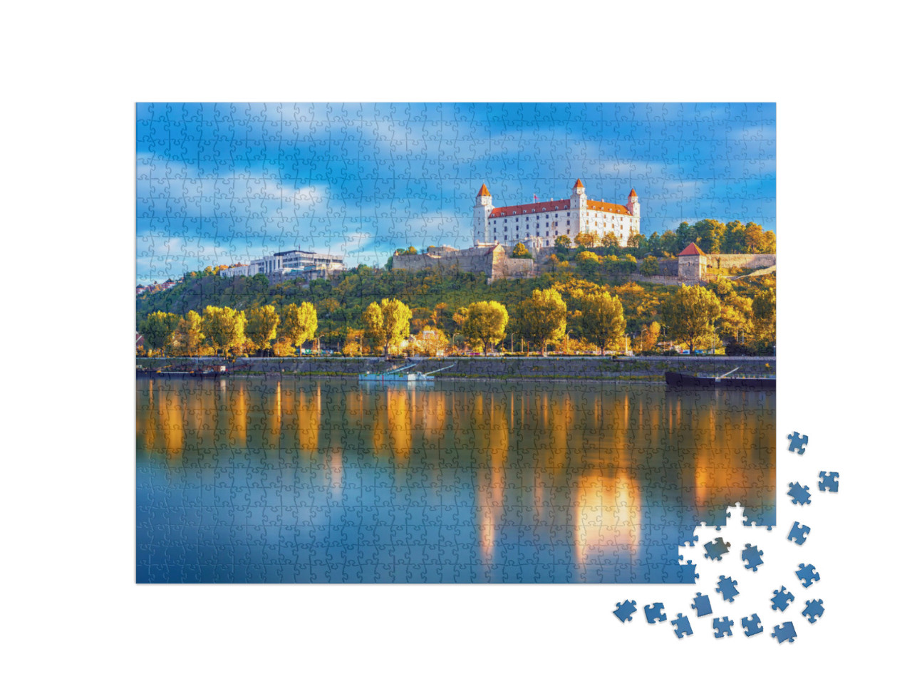 Puzzle 1000 Teile „Burg über der Donau, Bratislava, Slowakei“