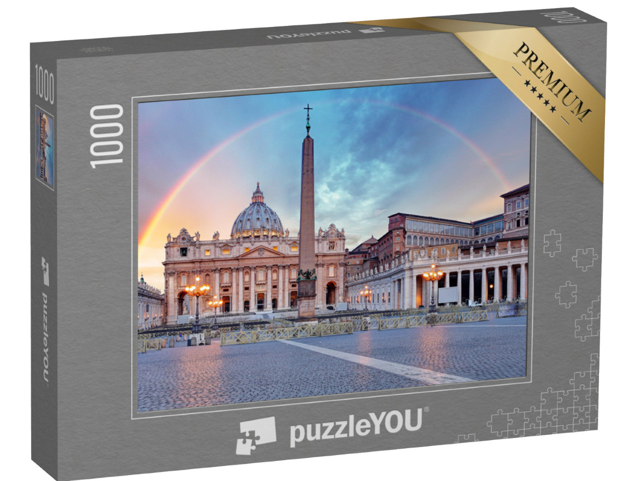 Puzzle 1000 Teile „Regenbogen über dem Petersplatz, Rom“