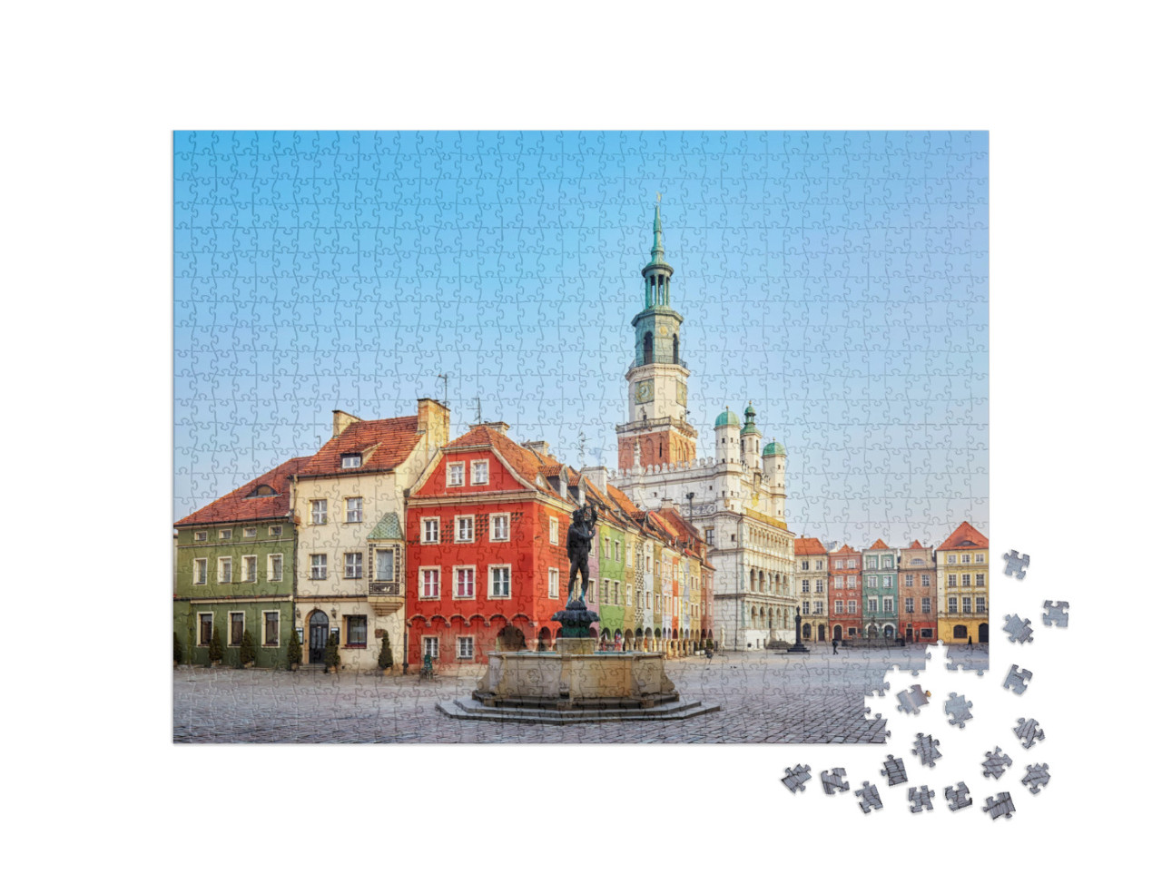 Puzzle 1000 Teile „Hauptplatz in der Altstadt von Poznan, Polen“