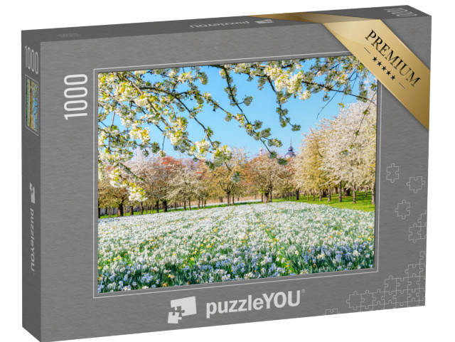 Puzzle 1000 Teile „Blühender Schlossgarten in Schwetzingen, Deutschland“