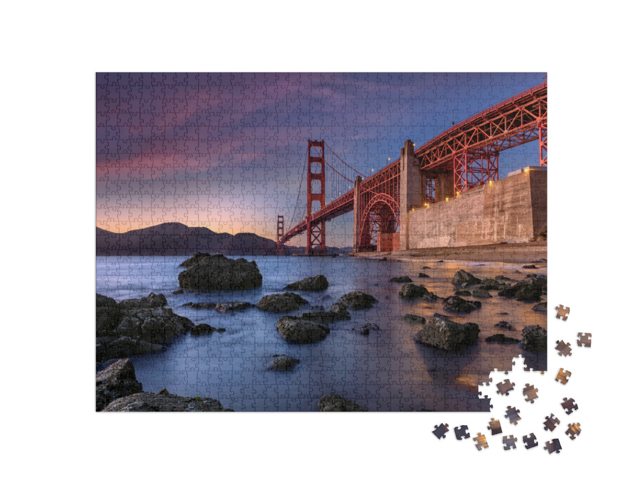 Puzzle 1000 Teile „Golden Gate Bridge im Sonnenuntergang“